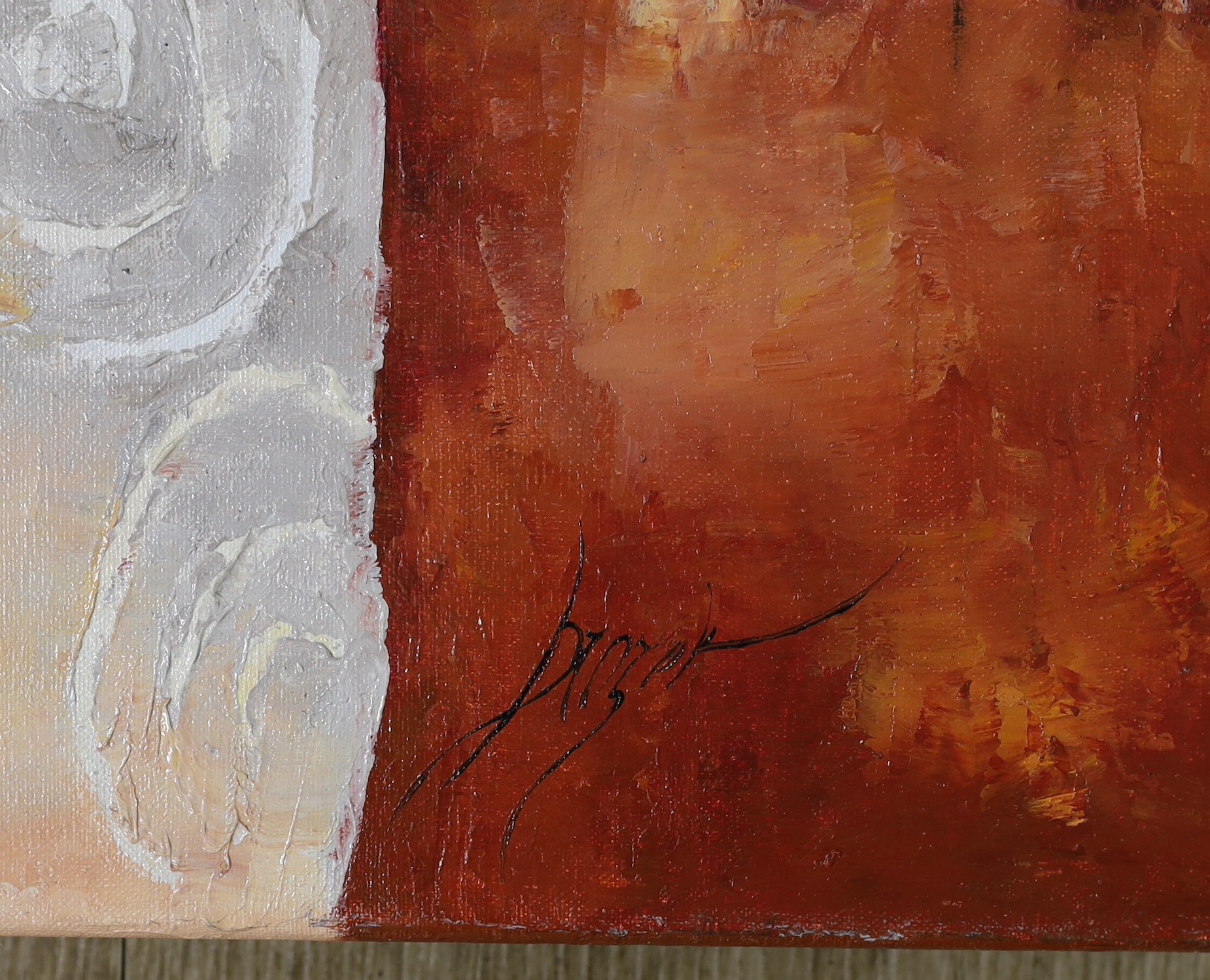 Brazer, oil on canvas, Secessionist style woman, signed, 80 x 60cm, unframed